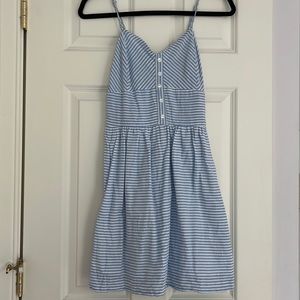 Light Blue and White Striped Sundress